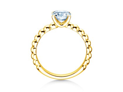 Bague de fiançailles Classic Beads en 14K or jaune avec diamant 1,00ct G/SI