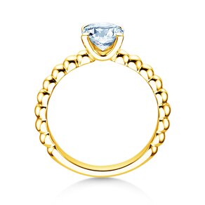 Bague de fiançailles Classic Beads en 14K or jaune avec diamant 1,00ct G/SI