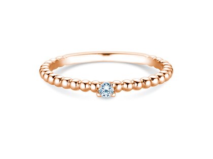 Bague de fiançailles Classic Beads en 14K or rose avec diamant 0,05ct G/SI