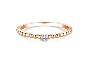 Bague de fiançailles Classic Beads en 14K or rose avec diamant 0,05ct G/SI