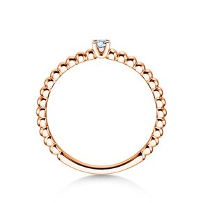 Bague de fiançailles Classic Beads en 14K or rose avec diamant 0,05ct G/SI