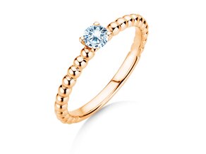 Bague de fiançailles Classic Beads en 14K or rose avec diamant 0,05ct G/SI
