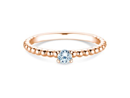 Bague de fiançailles Classic Beads en 14K or rose avec diamant 0,15ct G/SI