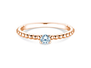 Bague de fiançailles Classic Beads en 14K or rose avec diamant 0,15ct G/SI