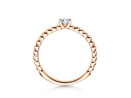 Bague de fiançailles Classic Beads en 14K or rose avec diamant 0,15ct G/SI