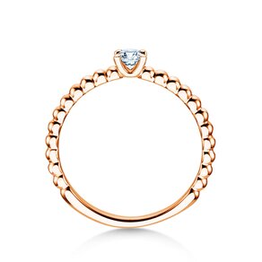Bague de fiançailles Classic Beads en 14K or rose avec diamant 0,15ct G/SI