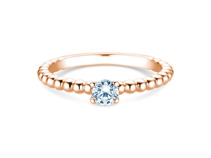 Bague de fiançailles Classic Beads en 9K or rose avec diamant 0,25ct H/SI