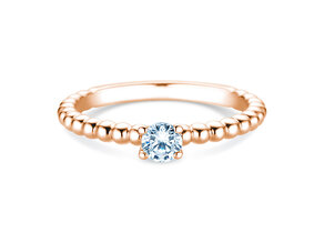 Bague de fiançailles Classic Beads en 9K or rose avec diamant 0,25ct H/SI