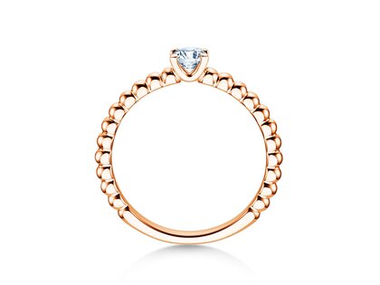 Bague de fiançailles Classic Beads en 9K or rose avec diamant 0,25ct H/SI
