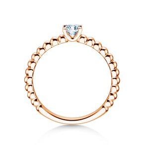 Bague de fiançailles Classic Beads en 9K or rose avec diamant 0,25ct H/SI