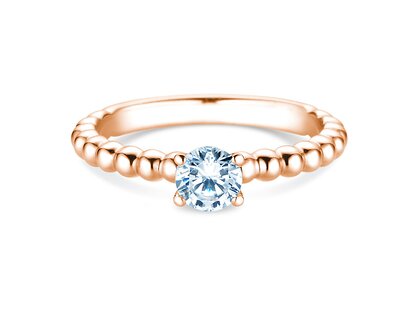 Bague de fiançailles Classic Beads en 14K or rose avec diamant 0,50ct H/SI