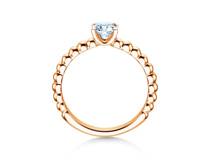 Bague de fiançailles Classic Beads en 14K or rose avec diamant 0,50ct H/SI