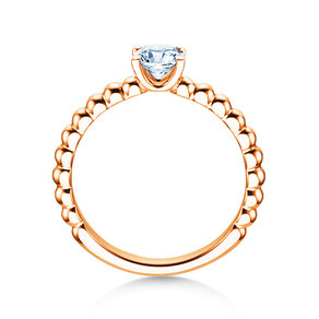 Bague de fiançailles Classic Beads en 14K or rose avec diamant 0,50ct H/SI