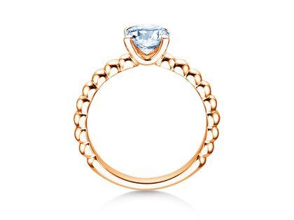 Bague de fiançailles Classic Beads en 14K or rose avec diamant 1,00ct G/SI
