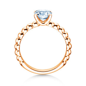 Bague de fiançailles Classic Beads en 14K or rose avec diamant 1,00ct G/SI