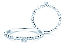 Bague de fiançailles Classic Beads en Argent 925/- avec diamant 0,05ct G/SI