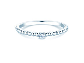 Bague de fiançailles Classic Beads en Argent 925/- avec diamant 0,05ct G/SI