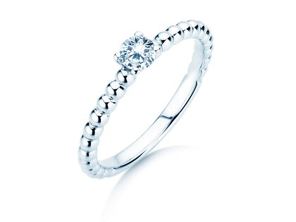Bague de fiançailles Classic Beads en Argent 925/- avec diamant 0,05ct G/SI