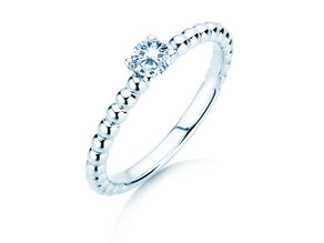 Bague de fiançailles Classic Beads en Argent 925/- avec diamant 0,05ct G/SI