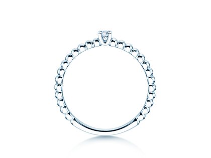 Bague de fiançailles Classic Beads en Argent 925/- avec diamant 0,05ct G/SI