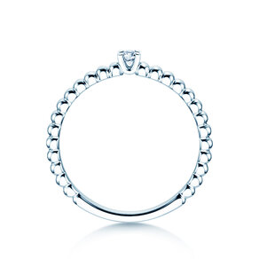 Bague de fiançailles Classic Beads en Argent 925/- avec diamant 0,05ct G/SI