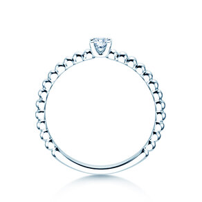 Bague de fiançailles Classic Beads en Argent 925/- avec diamant 0,10ct H/SI