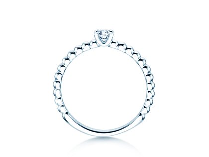 Bague de fiançailles Classic Beads en 14K or blanc avec diamant 0,15ct G/SI
