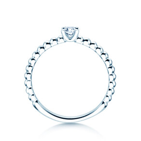 Bague de fiançailles Classic Beads en 14K or blanc avec diamant 0,15ct G/SI