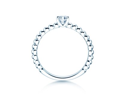 Bague de fiançailles Classic Beads en 9K or blanc avec diamant 0,25ct H/SI