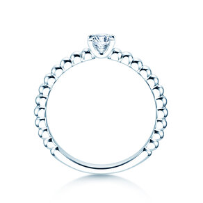 Bague de fiançailles Classic Beads en 9K or blanc avec diamant 0,25ct H/SI