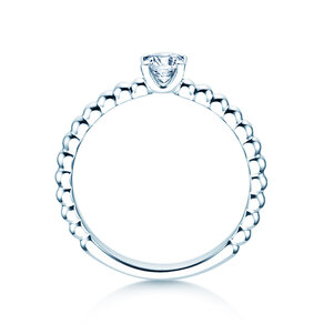 Bague de fiançailles Classic Beads en 9K or blanc avec diamant 0,30ct H/SI