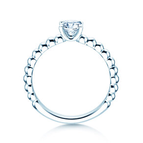 Bague de fiançailles Classic Beads en 9K or blanc avec diamant 0,50ct G/SI