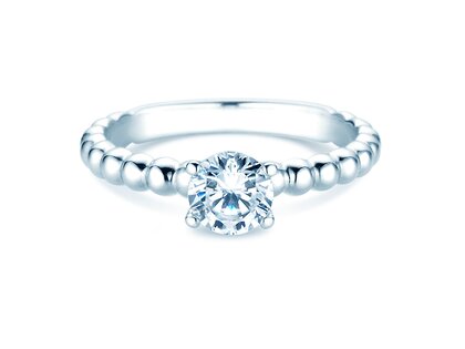 Bague de fiançailles Classic Beads en 14K or blanc avec diamant 0,75ct G/SI