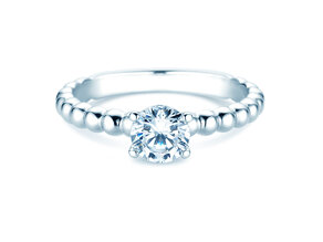 Bague de fiançailles Classic Beads en 14K or blanc avec diamant 0,75ct G/SI