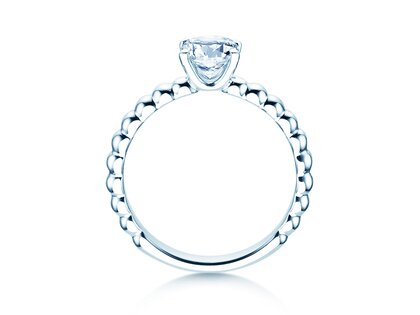 Bague de fiançailles Classic Beads en 14K or blanc avec diamant 0,75ct G/SI