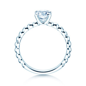 Bague de fiançailles Classic Beads en 14K or blanc avec diamant 0,75ct G/SI