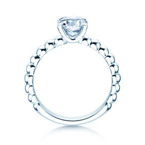 Bague de fiançailles Classic Beads en 9K or blanc avec diamant 1,00ct D/IF