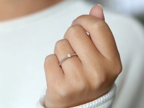 Bague de fiançailles Classic Beads en Argent 925/- avec diamant 0,10ct H/SI
