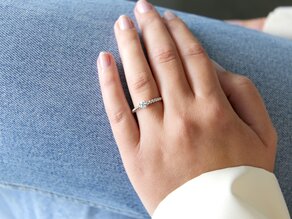 Bague de fiançailles Classic Beads en 9K or blanc avec diamant 0,25ct H/SI