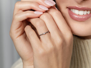 Bague de fiançailles Classic Loop en Argent 925/- avec diamant 0,05ct H/SI