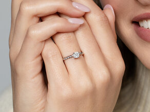 Bague de fiançailles Classic Loop en 14K or blanc avec diamant 0,60ct H/SI