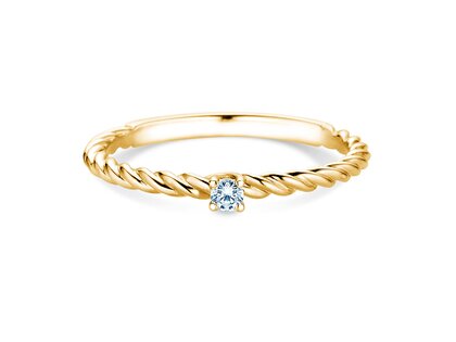 Bague de fiançailles Classic Loop en 9K or jaune avec diamant 0,05ct G/SI