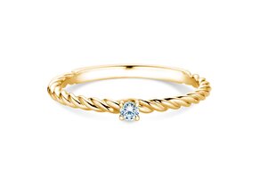 Bague de fiançailles Classic Loop en 9K or jaune avec diamant 0,05ct G/SI