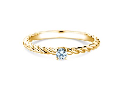 Bague de fiançailles Classic Loop en 9K or jaune avec diamant 0,10ct H/SI
