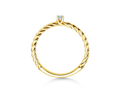 Bague de fiançailles Classic Loop en 9K or jaune avec diamant 0,05ct G/SI