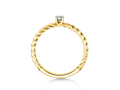 Bague de fiançailles Classic Loop en 9K or jaune avec diamant 0,10ct H/SI