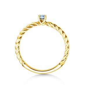 Bague de fiançailles Classic Loop en 9K or jaune avec diamant 0,10ct H/SI