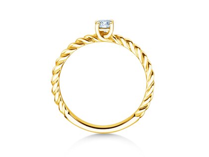Bague de fiançailles Classic Loop en 9K or jaune avec diamant 0,15ct H/SI