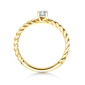 Bague de fiançailles Classic Loop en 9K or jaune avec diamant 0,15ct H/SI
