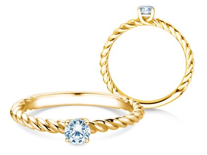 Bague de fiançailles Classic Loop en 14K or jaune avec diamant 0,25ct G/SI